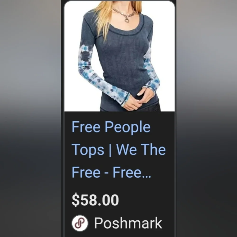 We The Free Blue Tie-Dye Long Sleeve Top - Picture 16 of 16